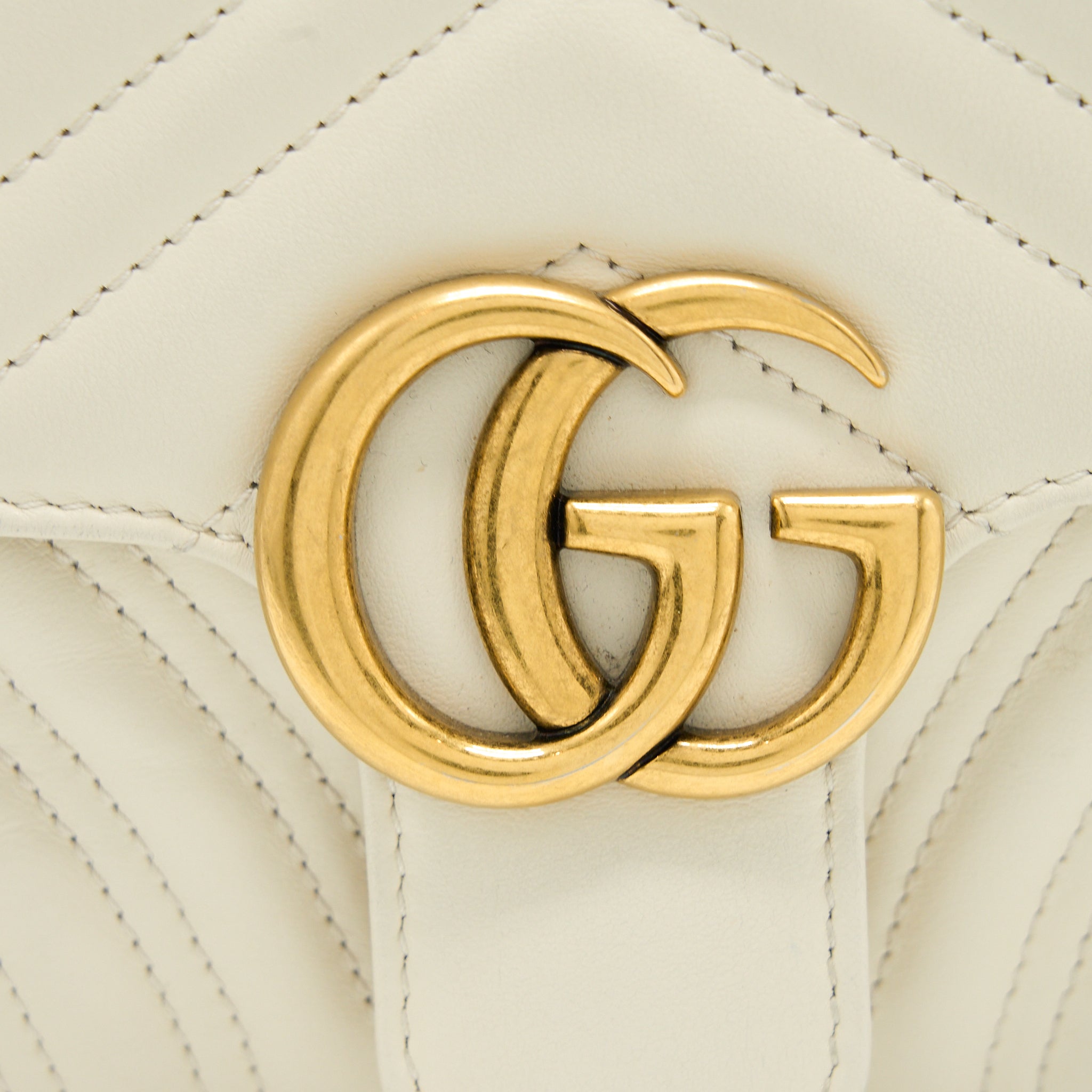 GUCCI MINI MARMONT CALFSKIN WHITE GHW