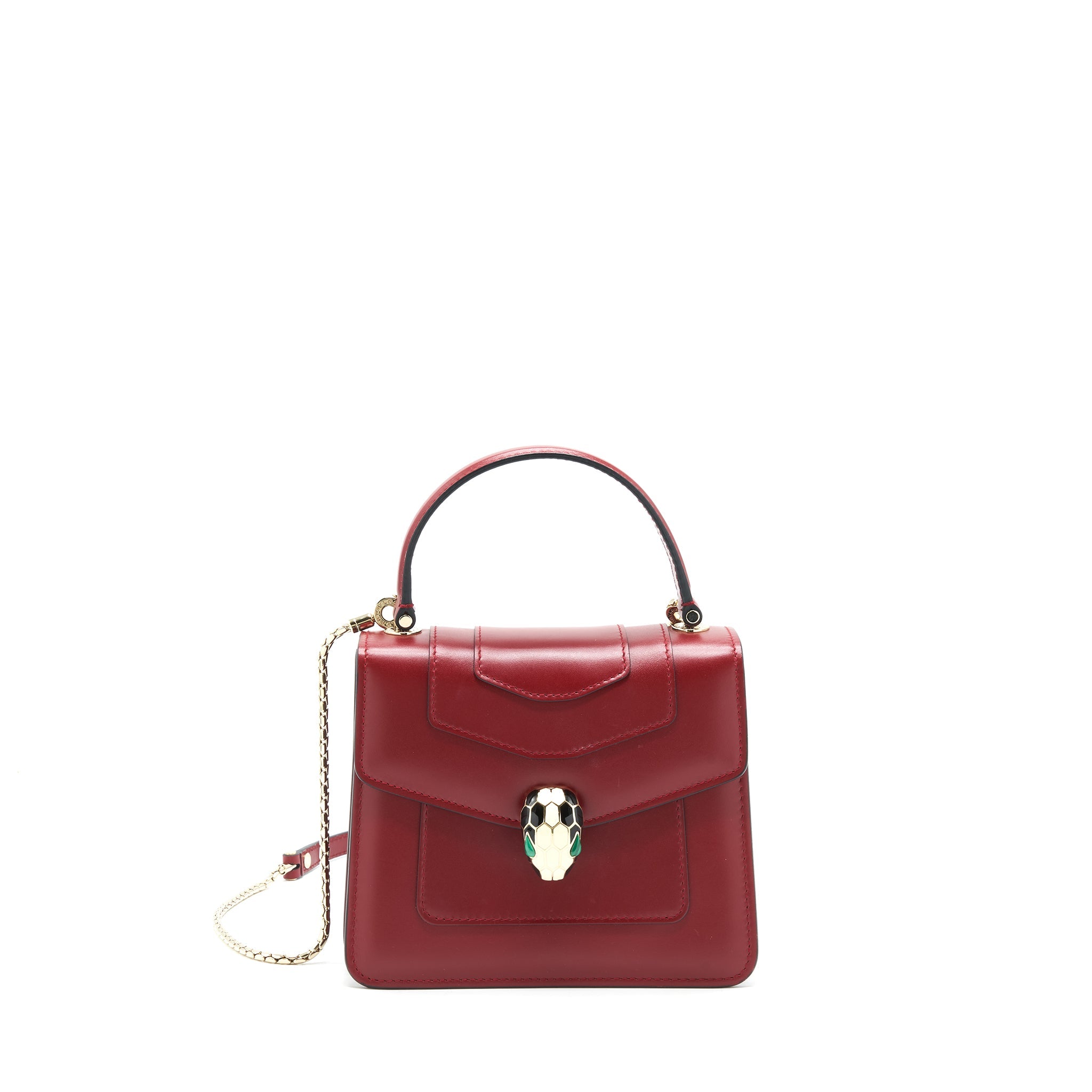BVLGARI SERPENTI FOREVER TOP HANDLE BAG RED GHW