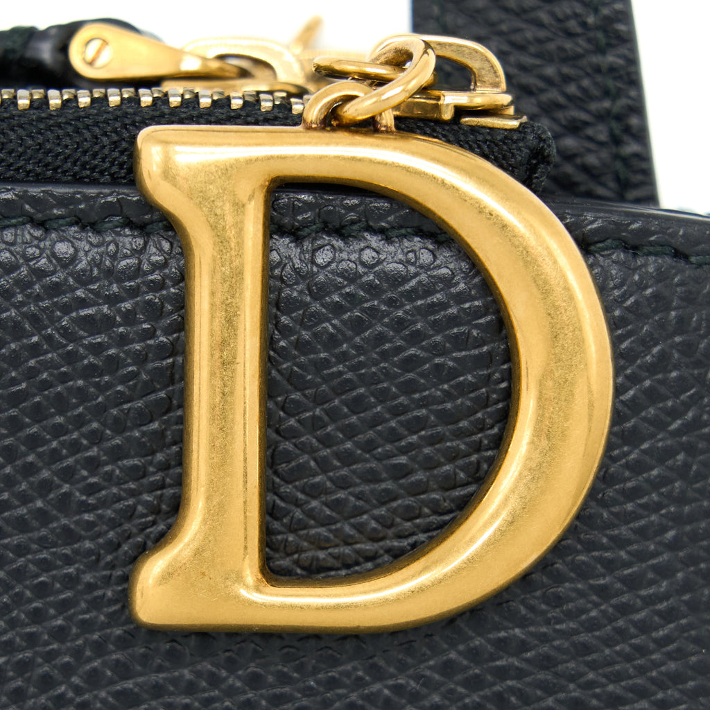 DIOR SADDLE TRIO CROSSBODY POUCH CALFSKIN BLACK GHW