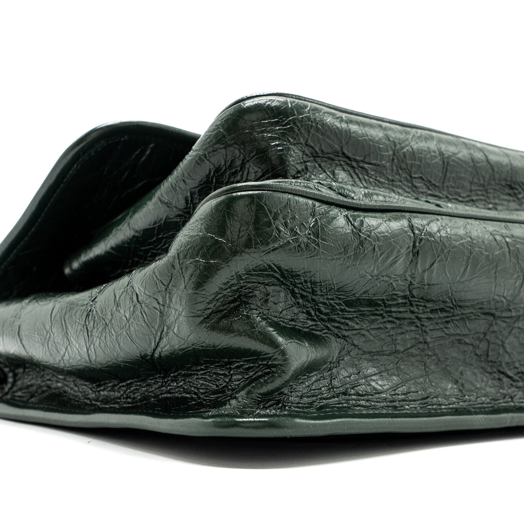 SAINT LAURENT MEDIUM NIKI CALFSKIN GREEN RUTHENIUM HARDWARE