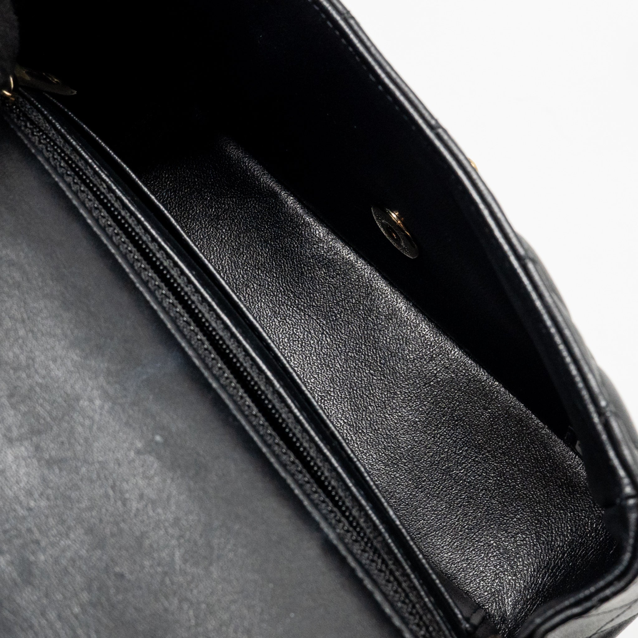 CHANEL COCO CHARMS MINI RECTANGULAR FLAP BAG LAMBSKIN BLACK LGHW