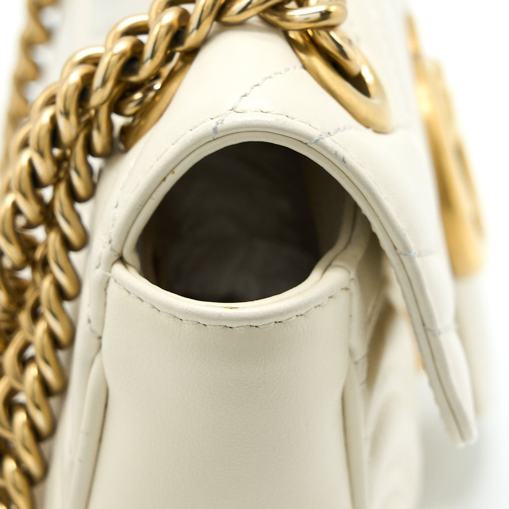 GUCCI MINI MARMONT CALFSKIN WHITE GHW