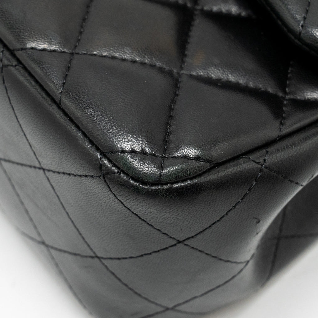 CHANEL JUMBO CLASSIC DOUBLE FLAP BAG LAMBSKIN BLACK GHW