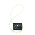 CHANEL GIANT PEARL CHAIN MINI BAG LAMBSKIN BLACK LGHW