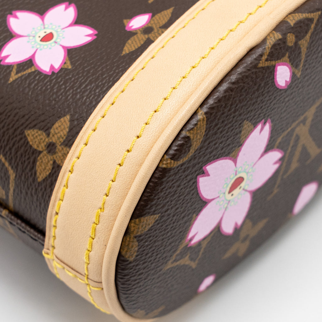 LOUIS VUITTON HARUKI MURAKAMI NANO BUCKET MONOGRAM CANVAS SAKURA BROWN GHW