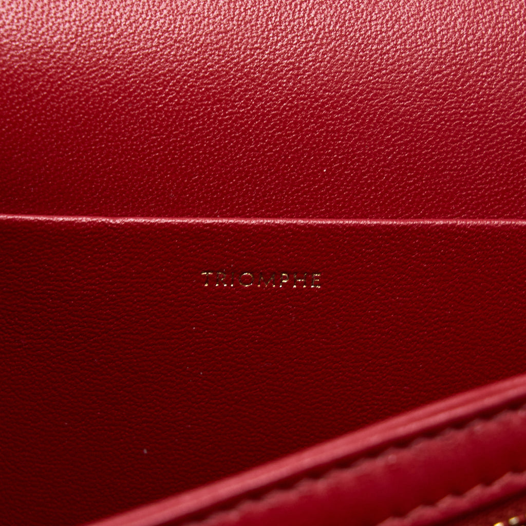 CELINE MEDIUM CLASSIQUE TRIOMPHE BAG SHINY CALFSKIN RED GHW