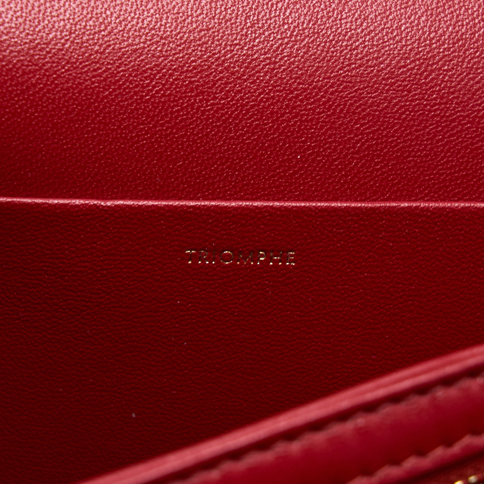 CELINE MEDIUM CLASSIQUE TRIOMPHE BAG SHINY CALFSKIN RED GHW