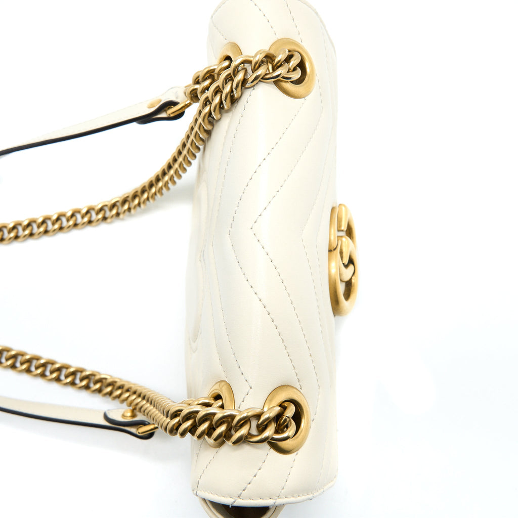 GUCCI MINI MARMONT CALFSKIN WHITE GHW