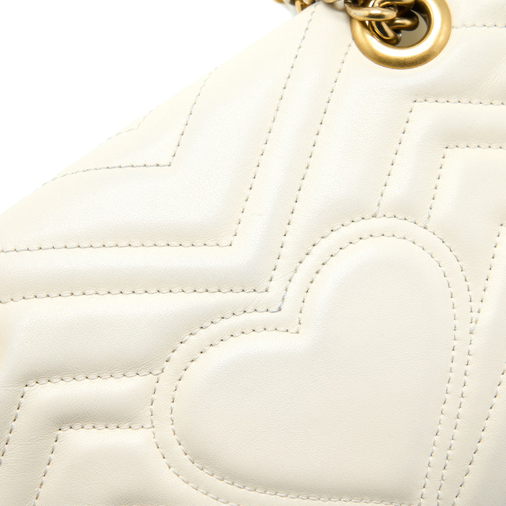 GUCCI MINI MARMONT CALFSKIN WHITE GHW