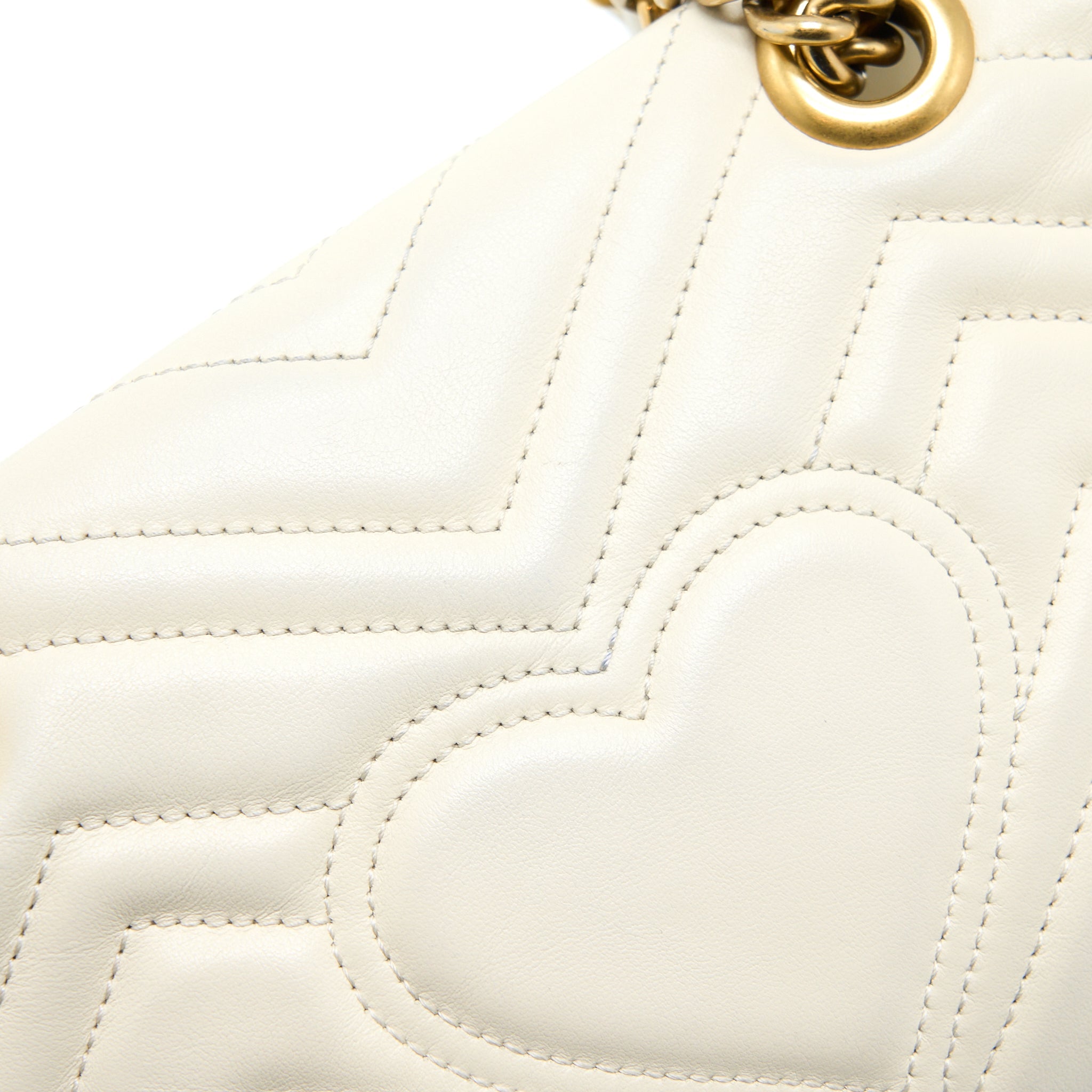 GUCCI MINI MARMONT CALFSKIN WHITE GHW