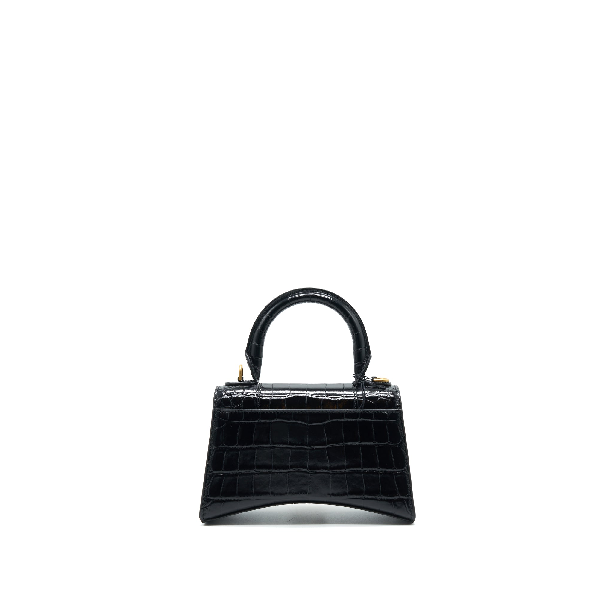 BALENCIAGA HOURGLASS XS EMBOSSED CALFKSIN BLACK GHW