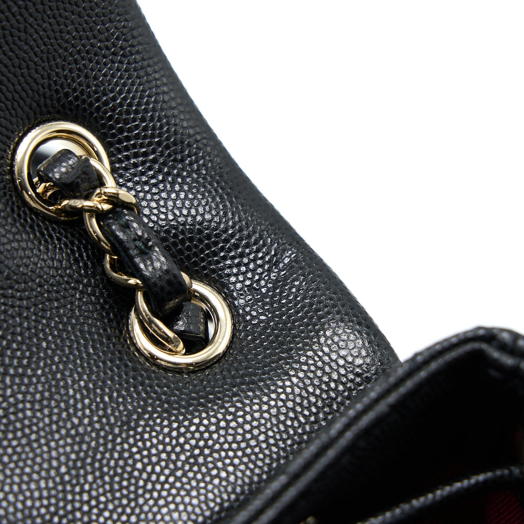 CHANEL 23P MINI FLAP BACKPACK CAVIAR BLACK LGHW (MICROCHIP)