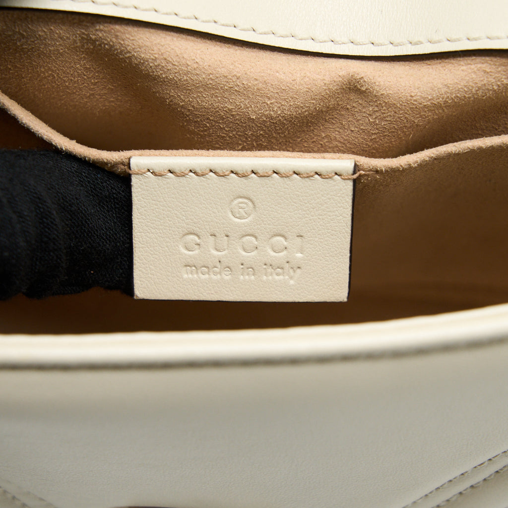 GUCCI MINI MARMONT CALFSKIN WHITE GHW