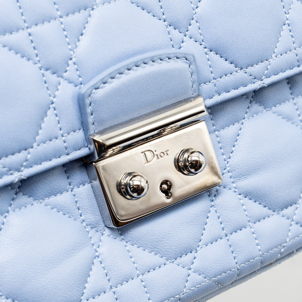 DIOR MISS DIOR CROSSBODY BAG LAMBSKIN LIGHT BLUE SHW