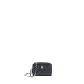 CHANEL MINI ZIPPY CARD HOLDER WITH CHAIN CAVIAR BLACK SHW