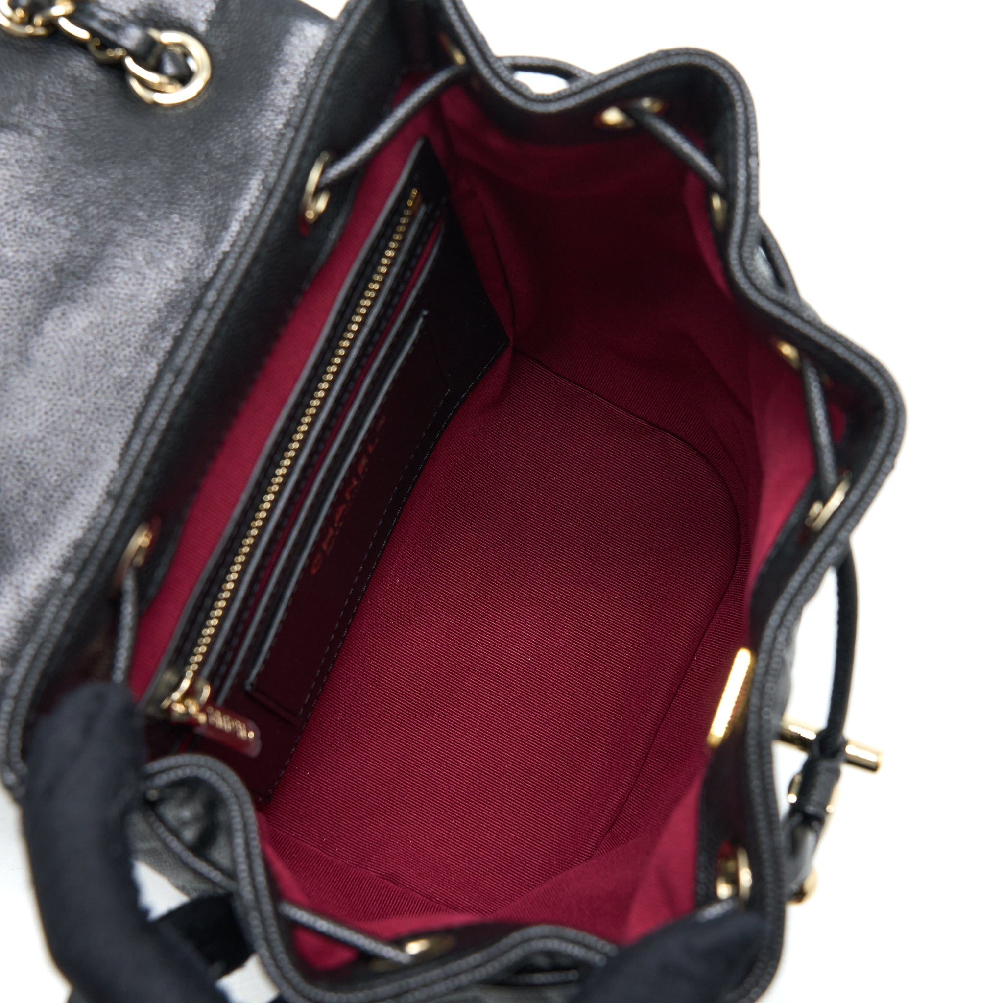 CHANEL 23P MINI FLAP BACKPACK CAVIAR BLACK LGHW (MICROCHIP)