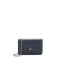 CHANEL CLASSIC WALLET ON CHAIN CAVIAR NAVY LGHW