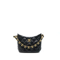 CHANEL 22K HOBO SHOULDER BAG LAMBSKIN BLACK GHW (MICROCHIP)