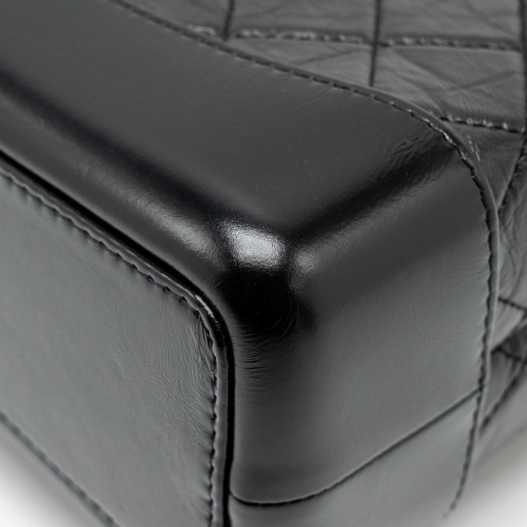 CHANEL SMALL GABRIELLE BACKPACK AGED CALFSKIN BLACK MULTICOLOUR COLOUR HARDWARE (MICROCHIP)