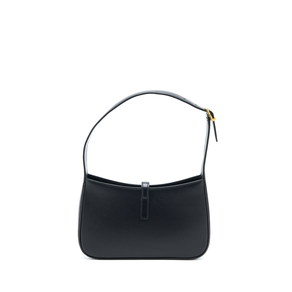 SAINT LAURENT LE 5 A 7 SMOOTH CALFSKIN BLACK BRUSHED GHW