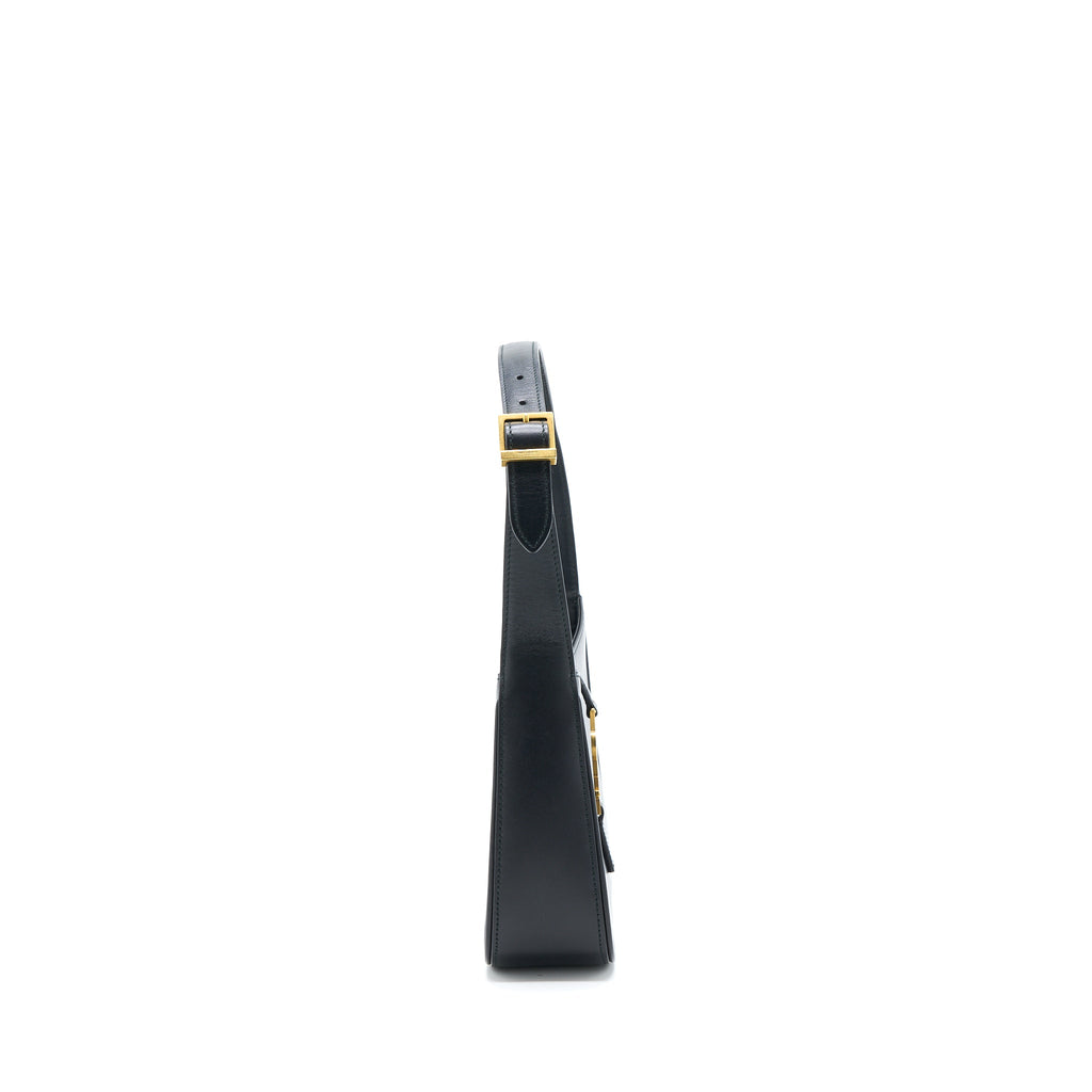 SAINT LAURENT LE 5 A 7 SMOOTH CALFSKIN BLACK BRUSHED GHW