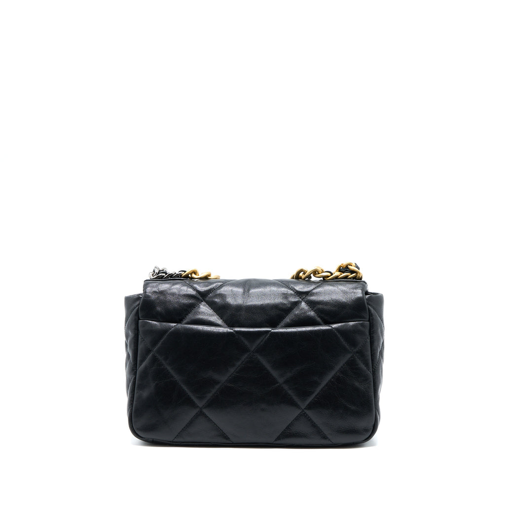 CHANEL SMALL 19 BAG GOATSKIN BLACK MULTICOLOURED HARDWARE