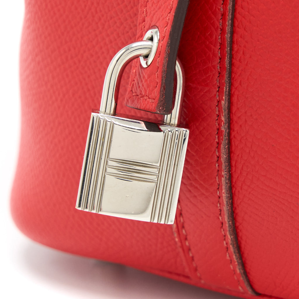 HERMES PICOTIN 18 LOCK BAG EPSOM RED WITH MULTI COLOUR HANDLE SHW