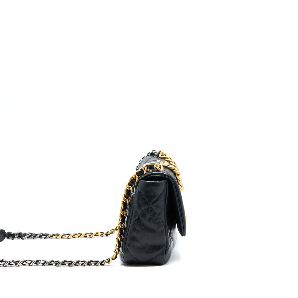 CHANEL SMALL 19 BAG GOATSKIN BLACK MULTICOLOURED HARDWARE