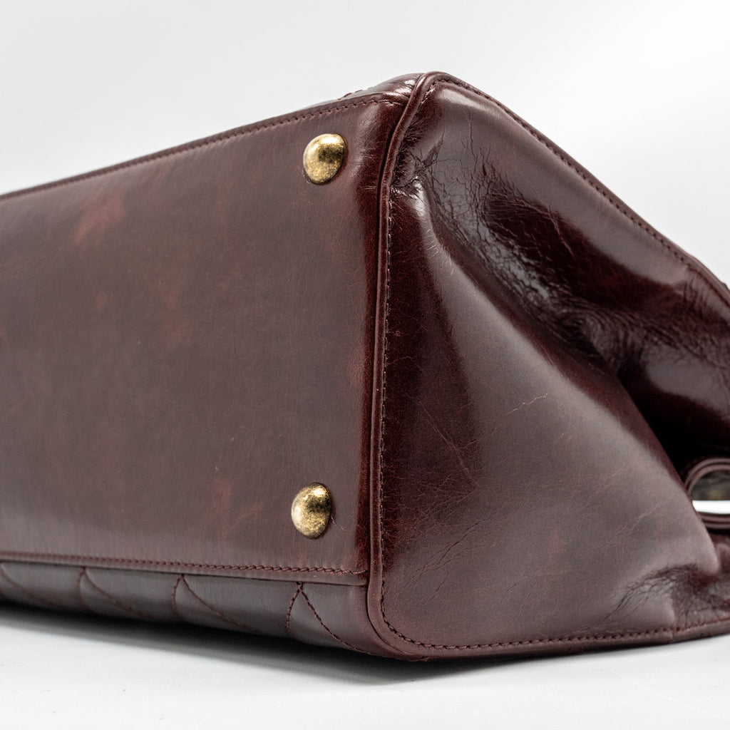 CHANEL PERFECT EDGE TOTE BAG CALFSKIN BURGUNDY GHW