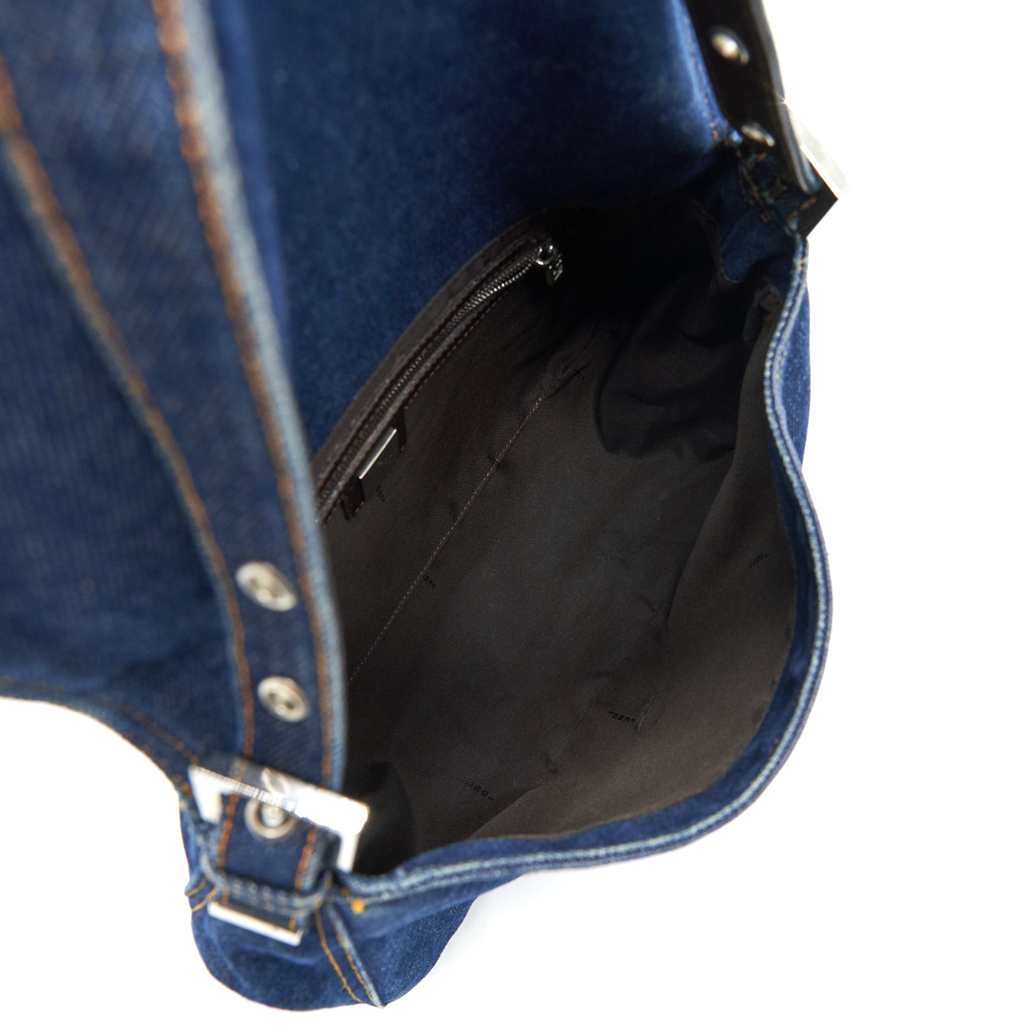 FENDI VINTAGE DENIM MAMMA BAGUETTE SHOULDER BAG