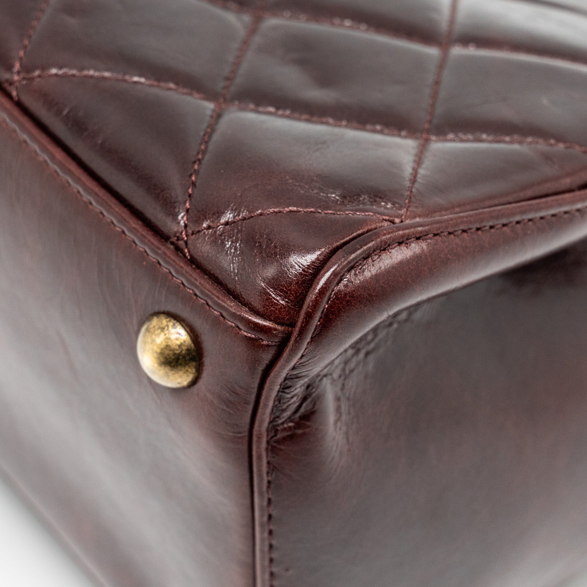 CHANEL PERFECT EDGE TOTE BAG CALFSKIN BURGUNDY GHW