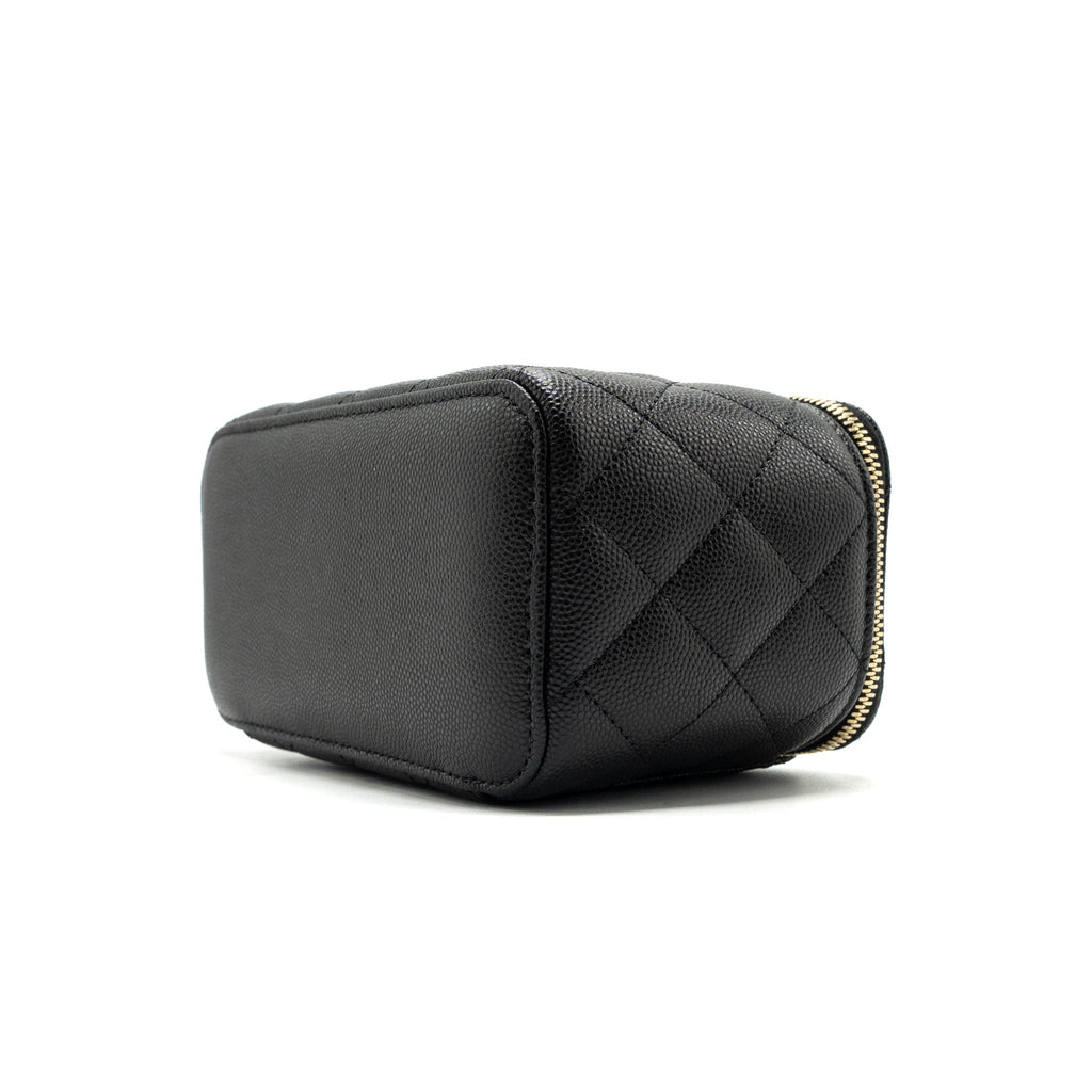 CHANEL LONG VANITY WITH CHAIN CAVIAR BLACK LGHW
