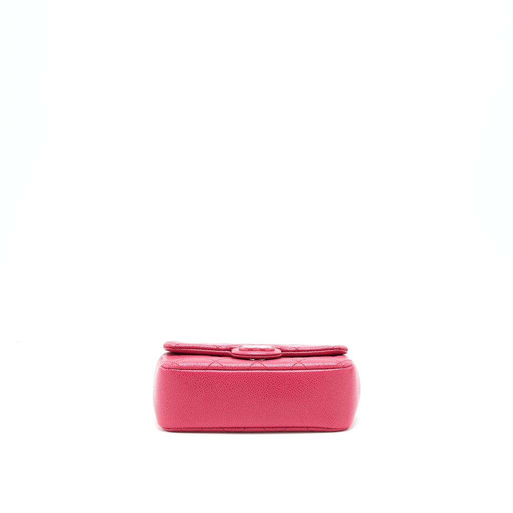 CHANEL MINI SQUARE CAVIAR PINK IN PINK HARDWARE