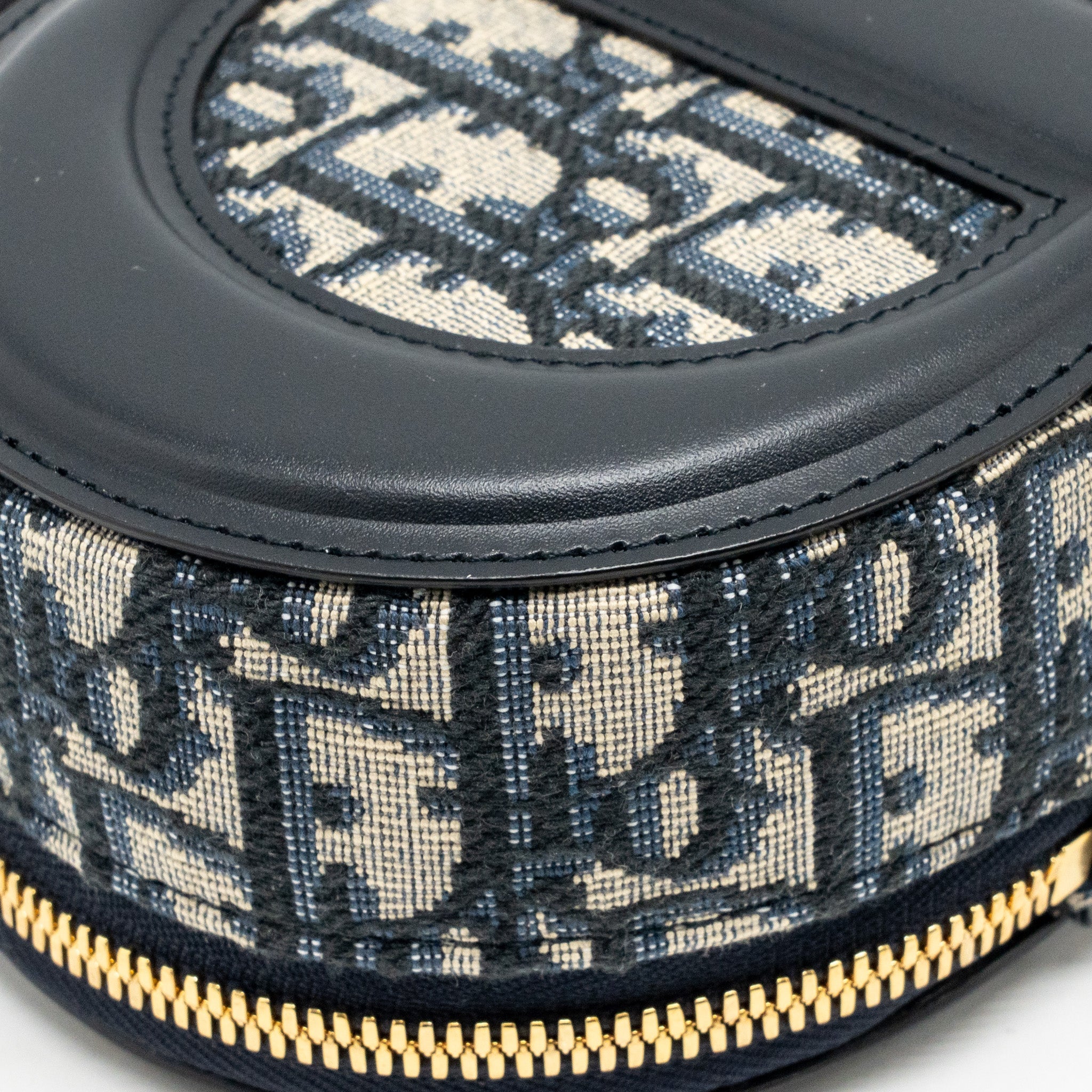 DIOR CD SIGNATURE OVAL CAMERA BAG OBLIQUE JACQUARD BLUE GHW
