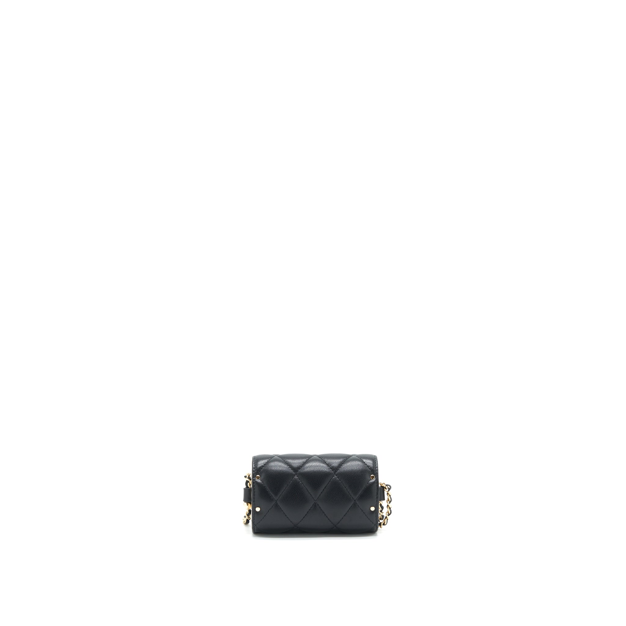 CHANEL 21A LIPSTICK MINI BAG WITH CHAIN BLACK GHW