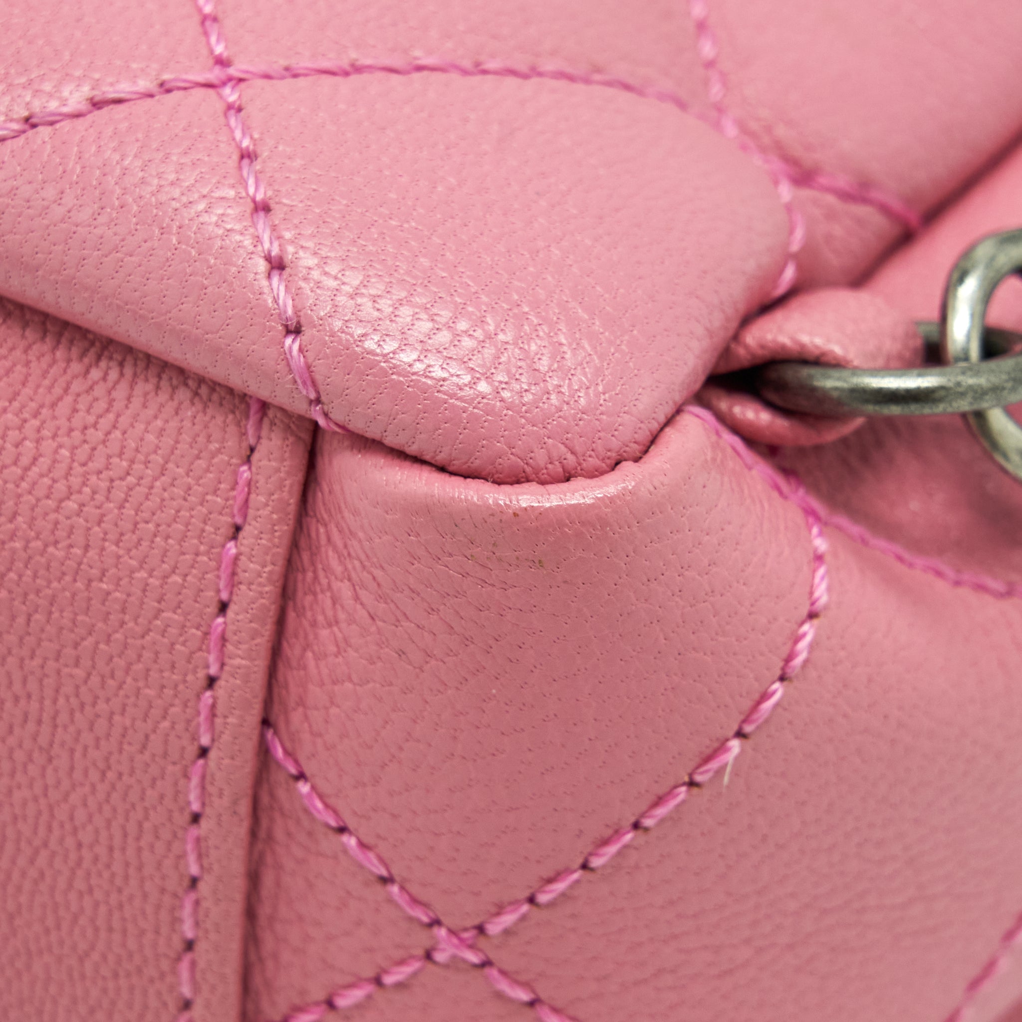CHANEL QUILTED FLAP CROSS BODY BAG PINK WITH RUTHENIUM HARDWARE