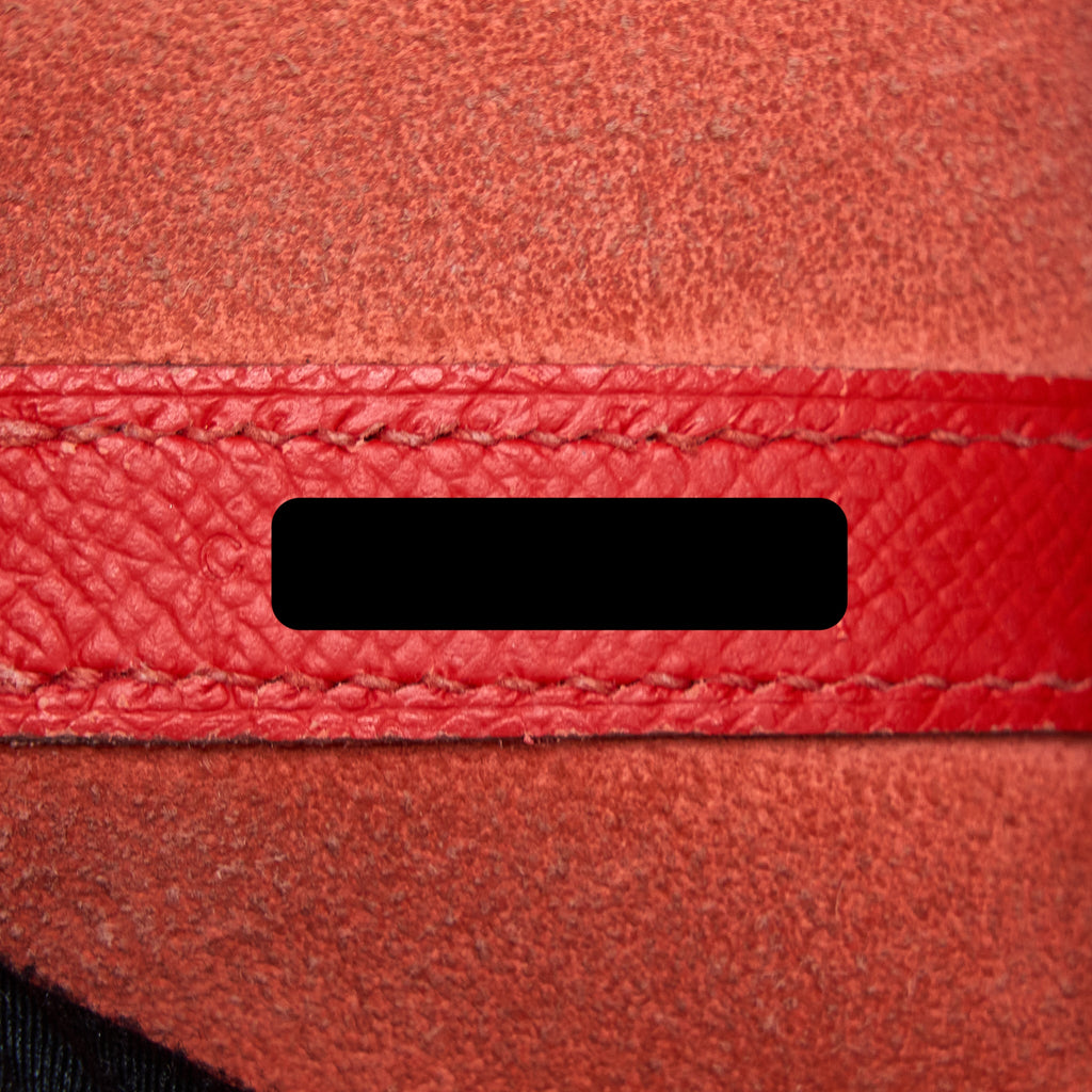 HERMES PICOTIN 18 LOCK BAG EPSOM RED WITH MULTI COLOUR HANDLE SHW