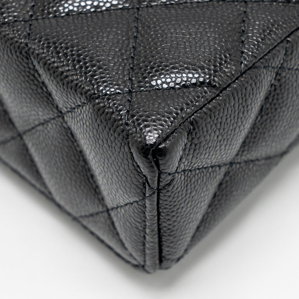 CHANEL 25P CC TOP HANDLE VANITY BAG CAVIAR BLACK LGHW (MICROCHIP)