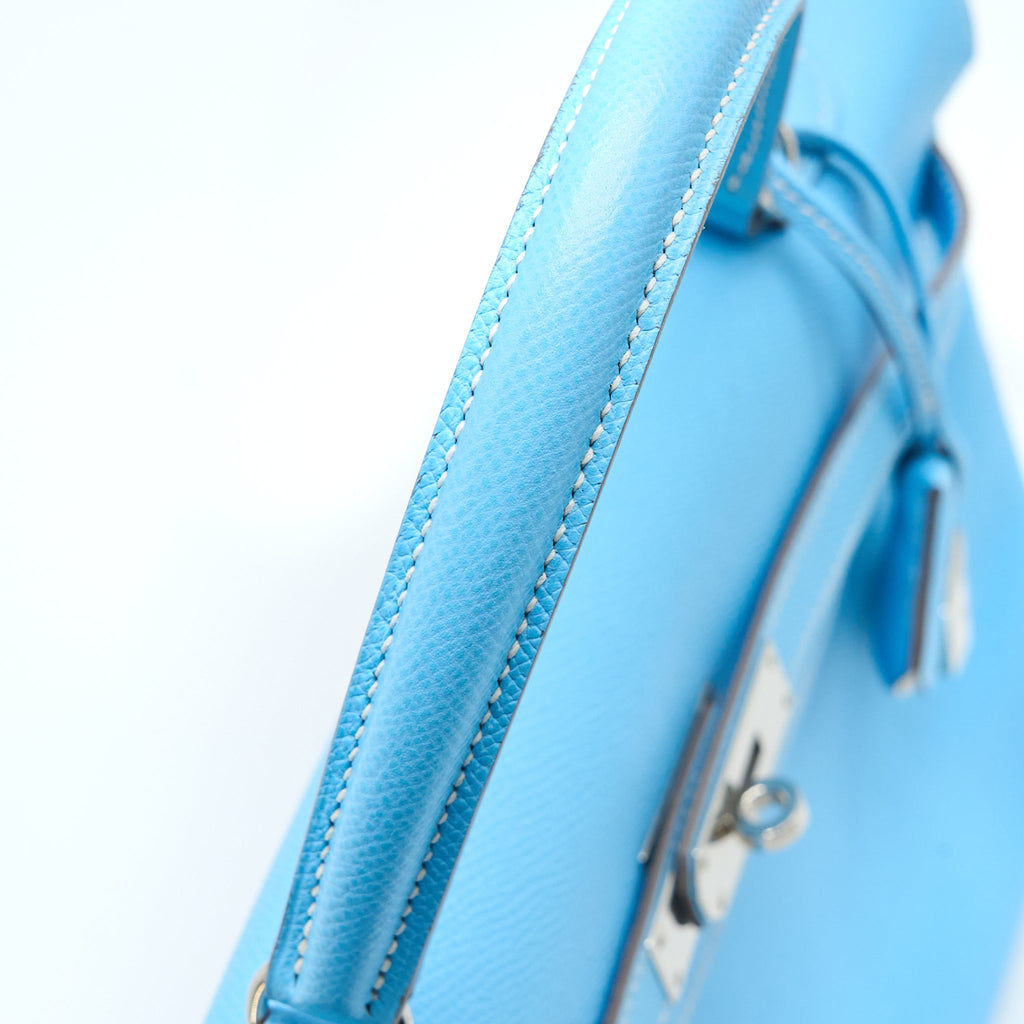 HERMES KELLY 35 EPSOM 7N BLUE CELESTE SHW