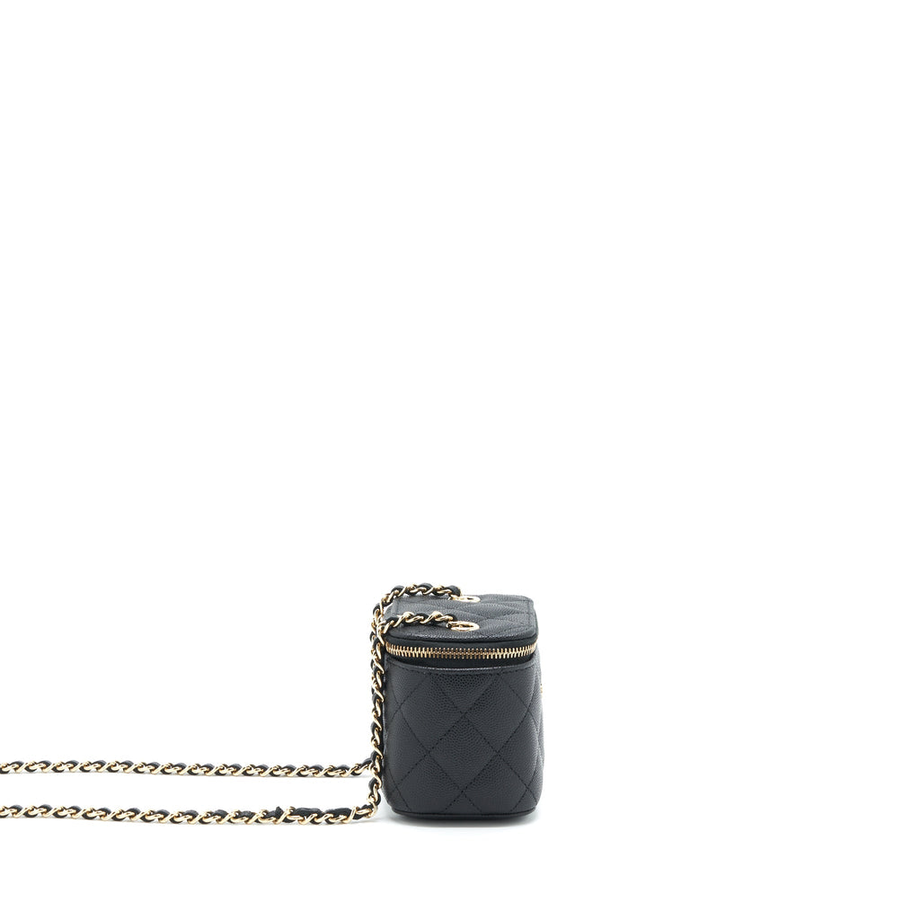 CHANEL MINI VANITY WITH CHAIN CAVIAR BLACK LGHW