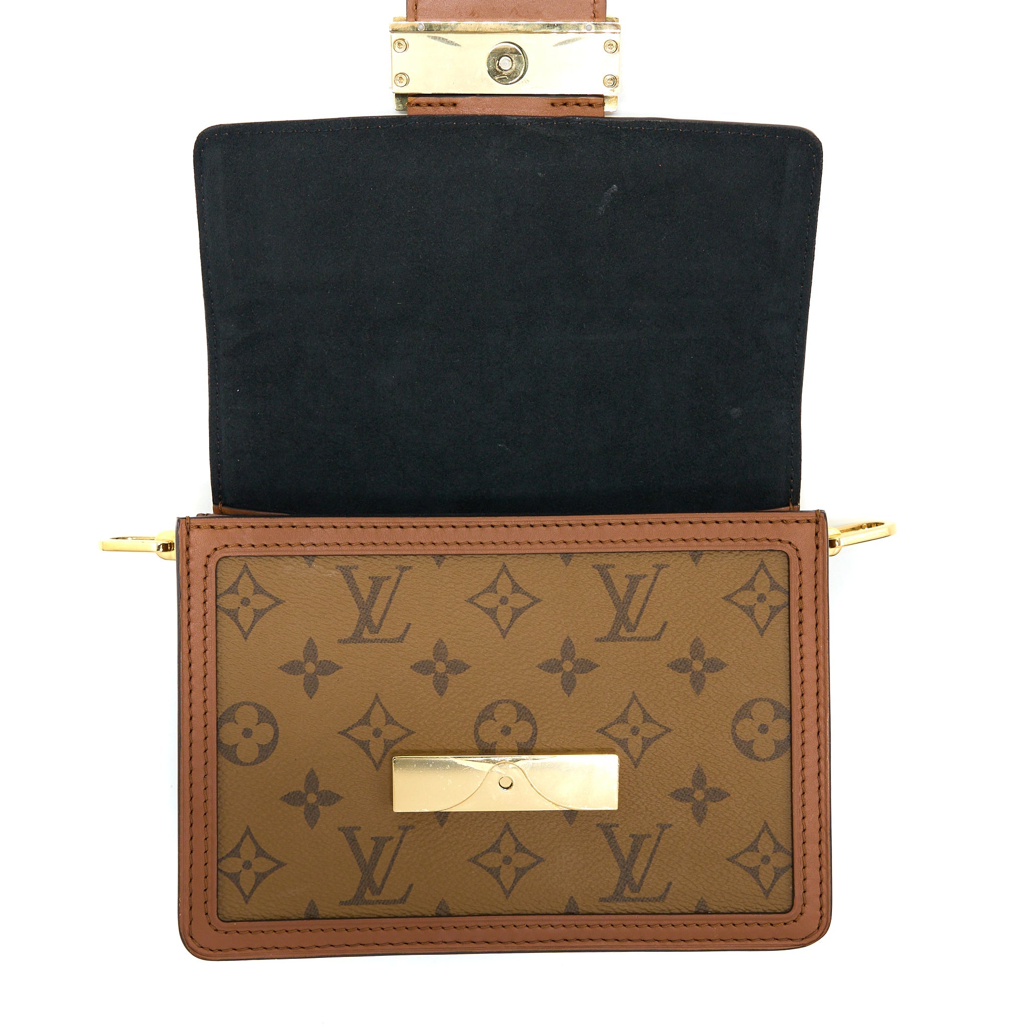 LOUIS VUITTON MINI DAUPHINE MONOGRAM REVERSE CANVAS GHW