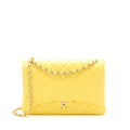 CHANEL MAXI CLASSIC DOUBLE FLAP BAG LAMBSKIN YELLOW LGHW