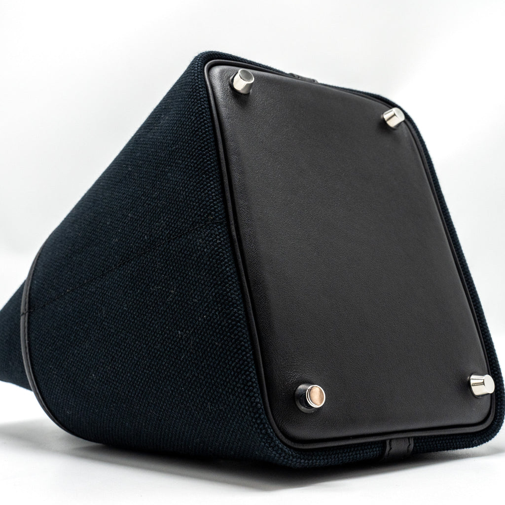 HERMES CARGO PICOTIN 18 LOCK BAG CANVAS / SWIFT BLACK SHW