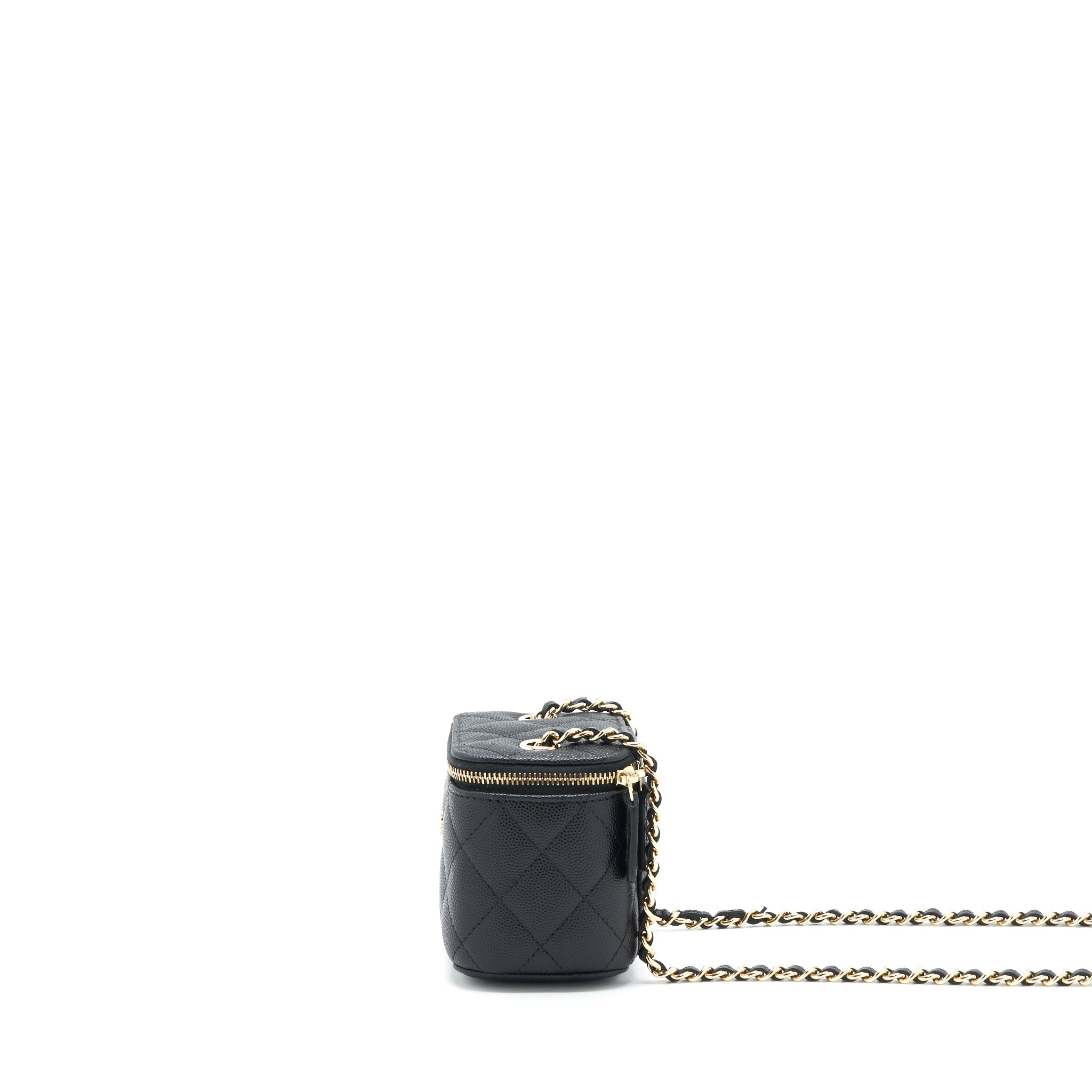 CHANEL MINI VANITY WITH CHAIN CAVIAR BLACK LGHW