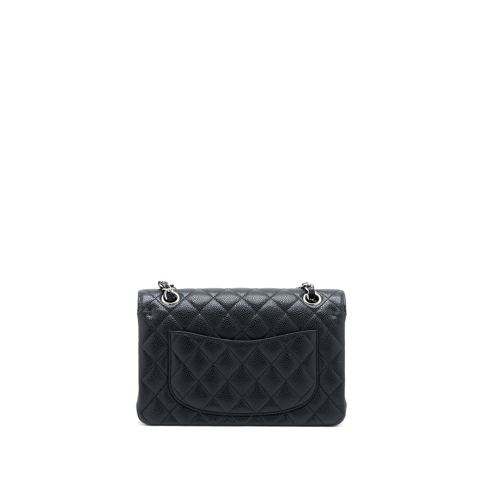 CHANEL SMALL CLASSIC FLAP BAG CAVIAR BLACK SHW(MICROCHIP)