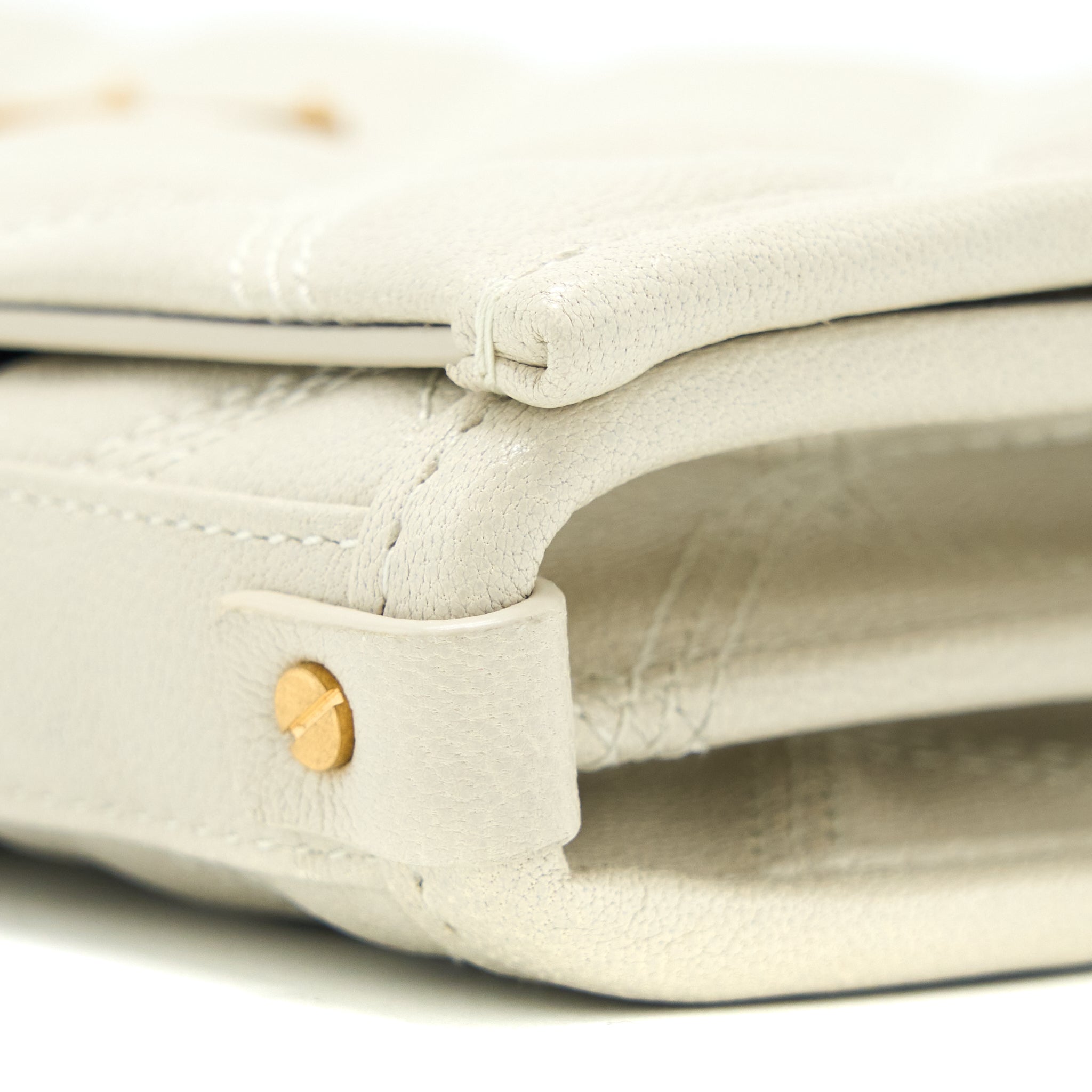 SAINT LAURENT BECKY QUILTED CHAIN BAG WHITE GHW