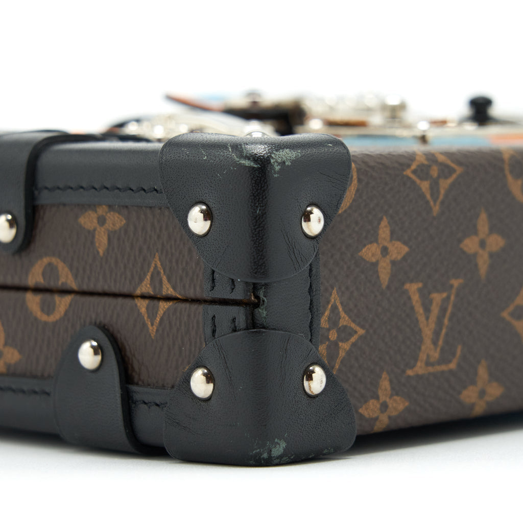 LOUIS VUITTON PETIT MALLE LIMITED EDITION MONOGRAM CANVAS / BLACK / BLUE / YELLOW