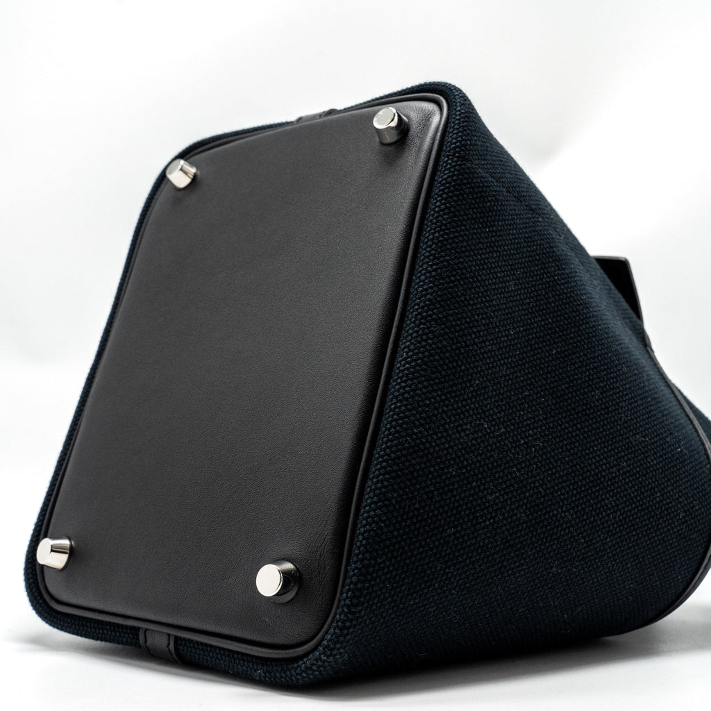 HERMES CARGO PICOTIN 18 LOCK BAG CANVAS / SWIFT BLACK SHW