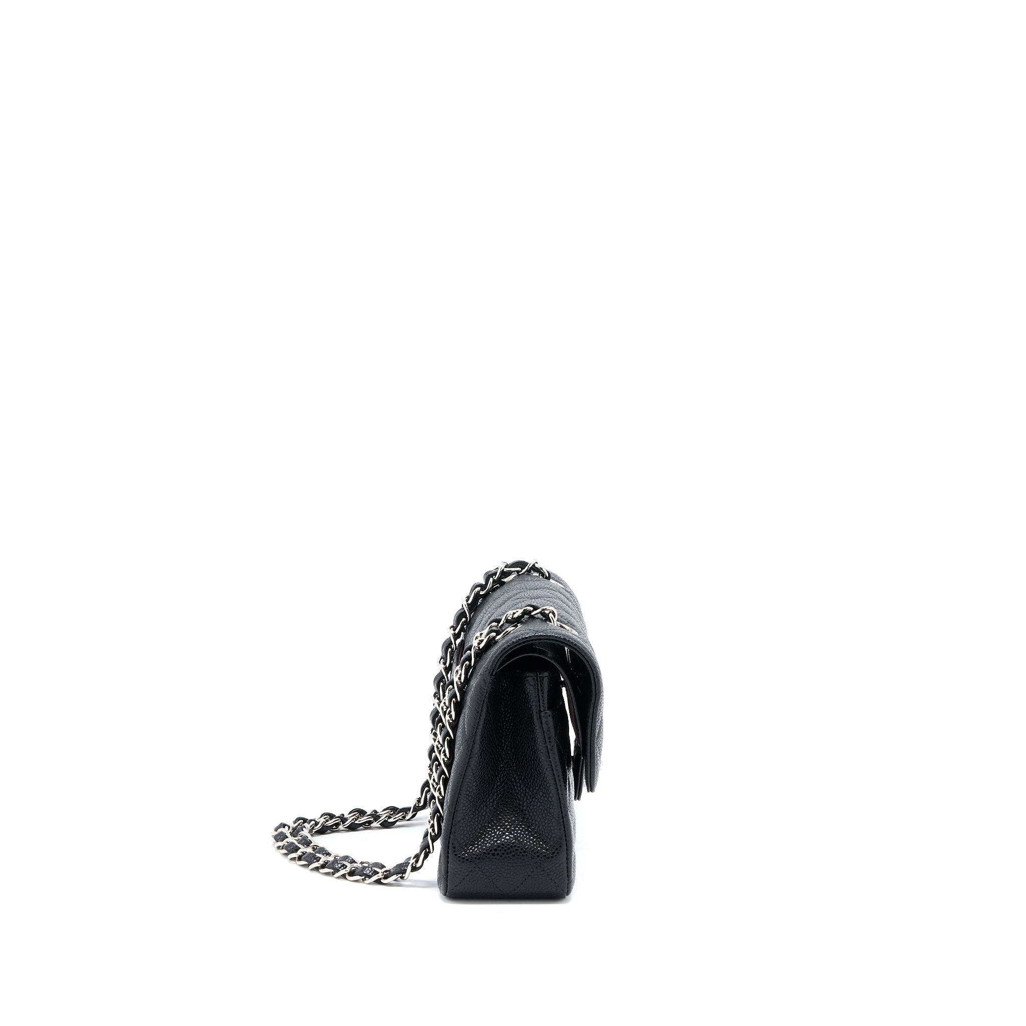 CHANEL SMALL CLASSIC FLAP BAG CAVIAR BLACK SHW(MICROCHIP)