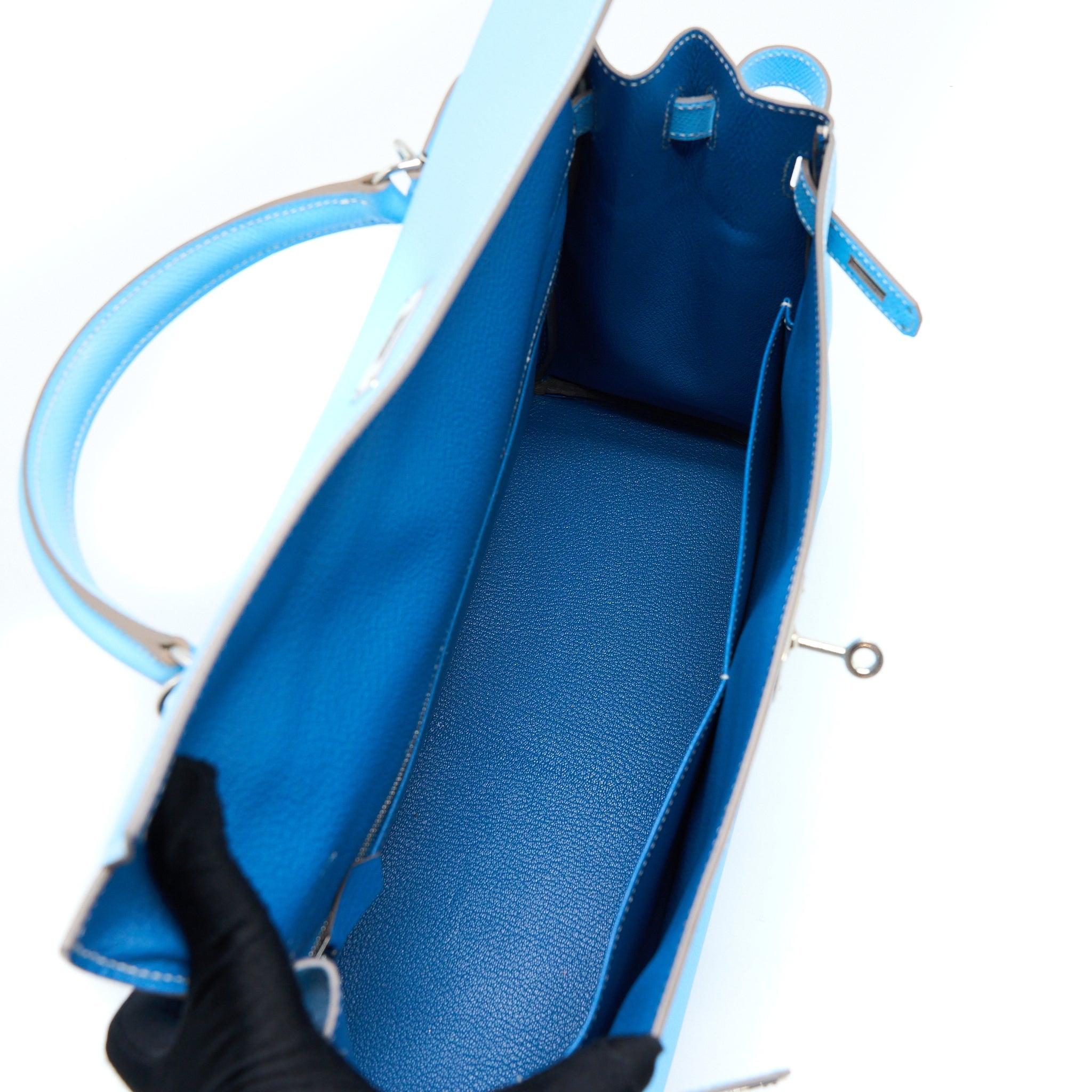 HERMES KELLY 35 EPSOM 7N BLUE CELESTE SHW